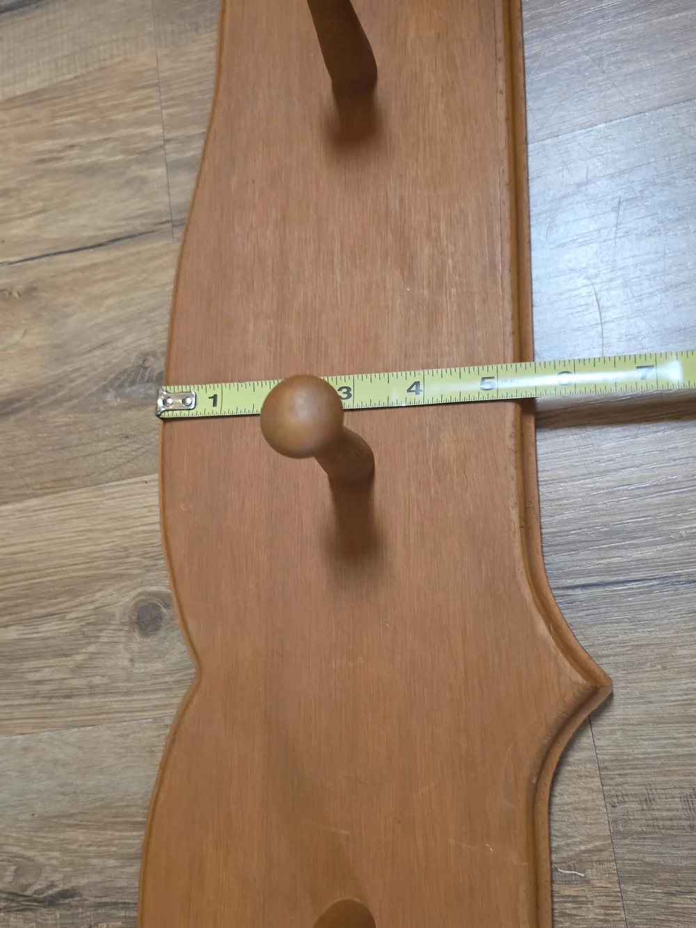Wooden Wall Hook Rack in Warm Brown